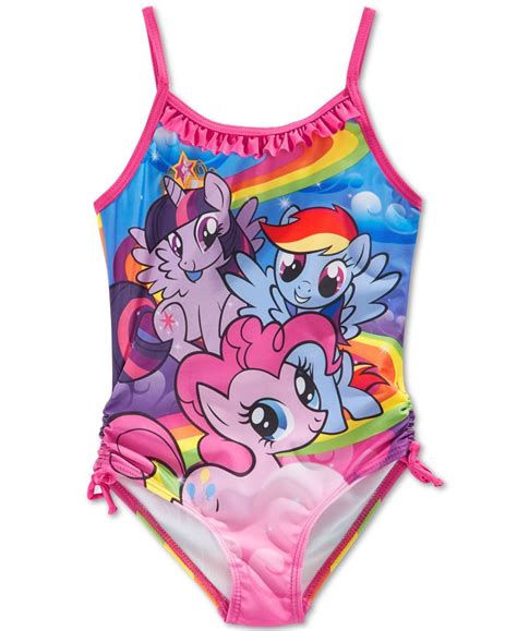 My Little Pony Little Girls One Piece Ruffle Trim Swimsuit Kids
