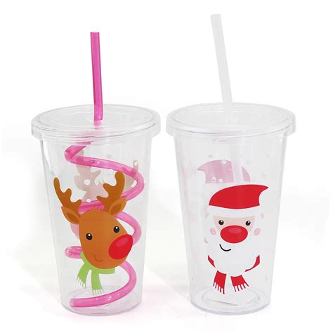 Personalized Kids Plastic Cups With Swirly Straws Buy Personalized