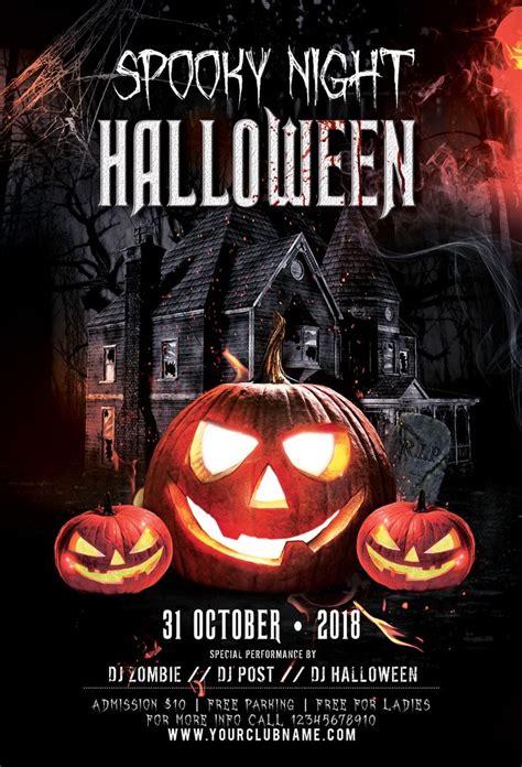 Spooky Night Halloween 2018 2019psd Flyer Template Free Psd Flyer Templates Flyer And