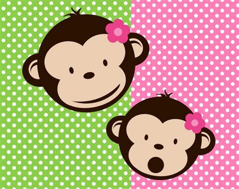 Items Similar To Girl Mod Monkey Clipart Set And Backgrounds For