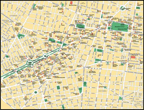 Plano Y Mapa Turistico De La Ciudad De México Df Monumentos Y Tours