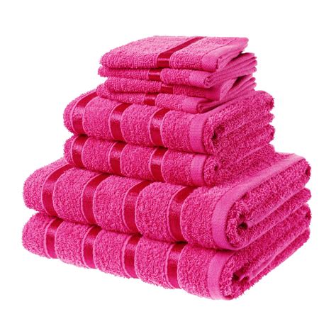 8pc Towel Bales Set Pink Asab
