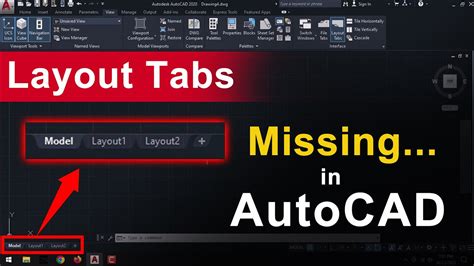 Model And Layout Tabs Are Not Showing In Autocad Youtube