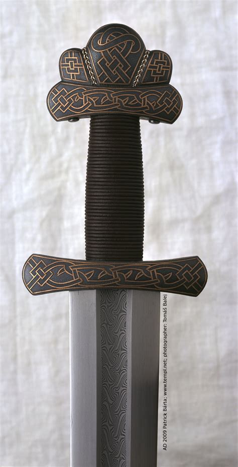 Viking Sword Hilt From Cooper Inlay Iron Pattern Welded Blade 8th