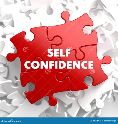 Self Confidence On Red Puzzle Stock Photo Image 43976875