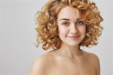 Free Photo Beauty And Fashion Concept Pretty Curly Haired Girl With