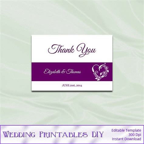 Diy Printable Wedding Thank You Card By Weddingprintablesdiy 800
