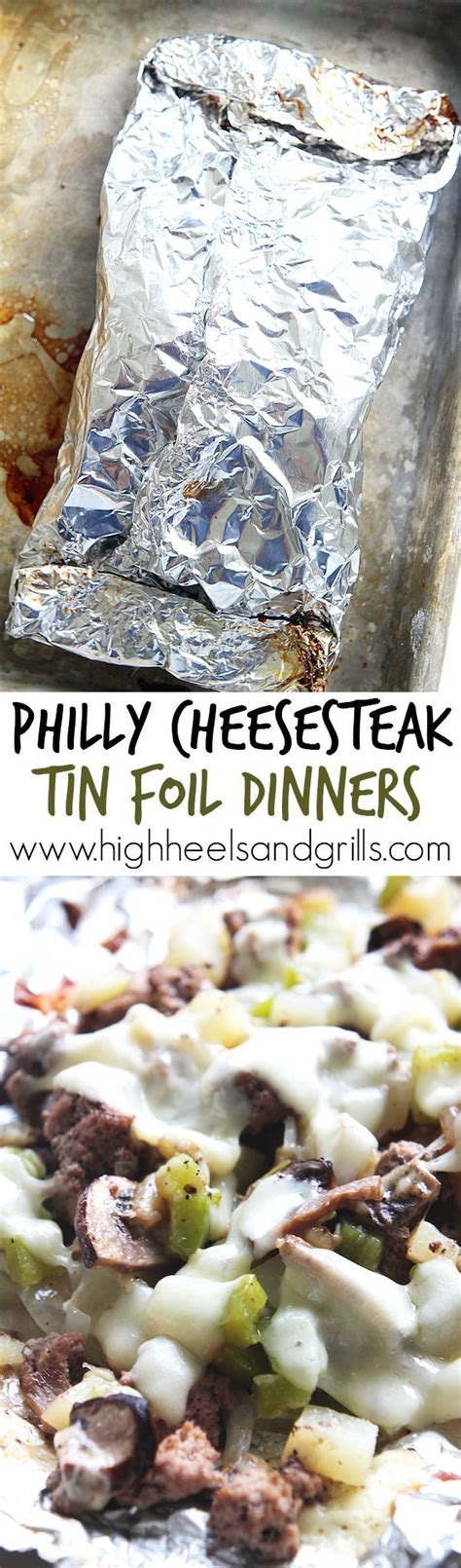 With the shinny side in take. Philly Cheesesteak Tin Foil Dinners | High Heels and ...