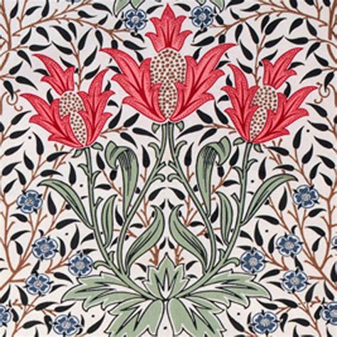 William Morris Tulip 2 Arts And Crafts Red Tiles ~ Pilgrim Tiles