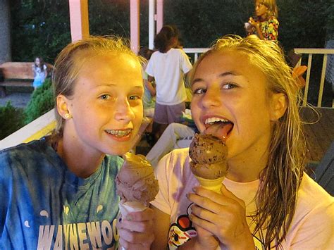 Teen Girls Ice Cream Teen Girls Eating Ice Cream Rockbrook Camp