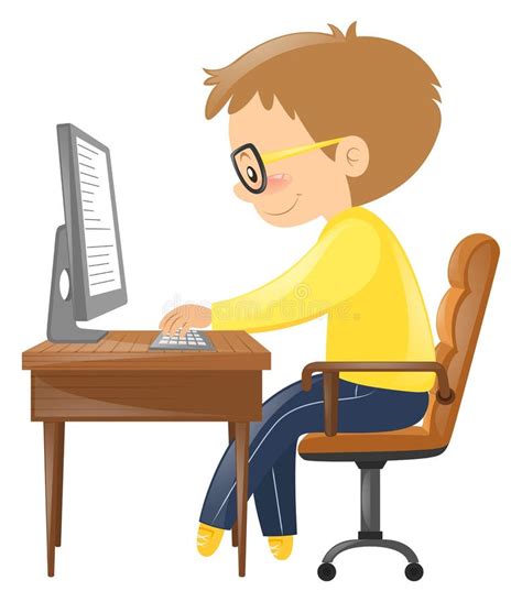 Man Typing On Keyboard Stock Illustration Illustration Of Career