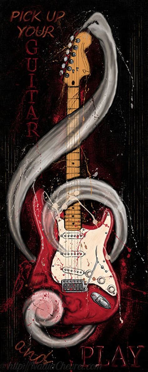 Electric Guitar Canvas Print Music Painting Rock And Roll Decorations