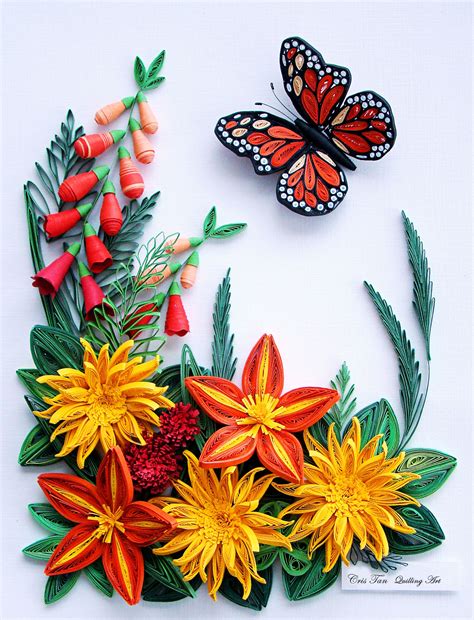 Quilling Flowers Butterfly Quilled By Cris Tan Quilling Flower