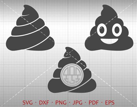 Poop Emoji Svg Poop Monogram Svg Poop Clipart Silhouette Etsy All In