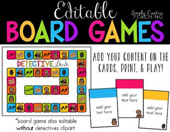 Ever thought about creating a game to play with your friends on tabletop simulator (tts)? Create Your Own Game Board *Editable Detectives Themed* | TpT