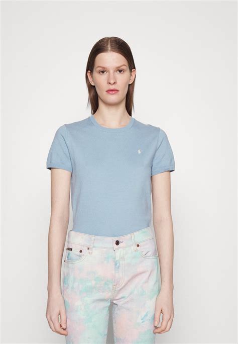 Polo Ralph Lauren Cotton Blend Short Sleeve Jumper T Shirt Basique Powder Bluebleu Zalandofr