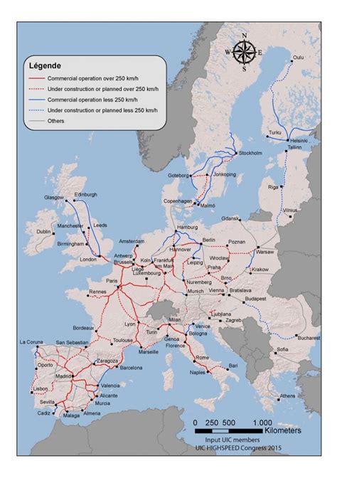 High Speed Rail Network Map Of Europe