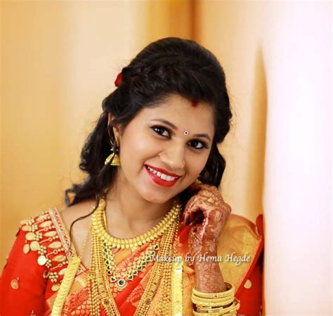 South Indian Bride Bridal Hairstyle Red Lips Saree Blouse Design Kerala Bride Indian Bridal