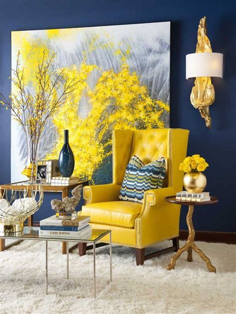 Color Pop Design Luxury Interior Decor Living Room Yellow Accents