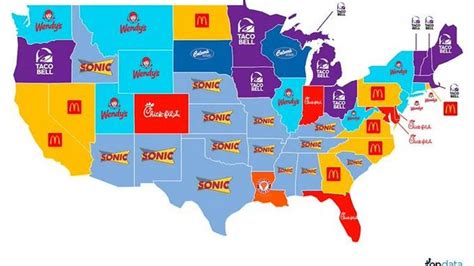 This Map Highlights The Most Popular Fast Food Chain In Each State