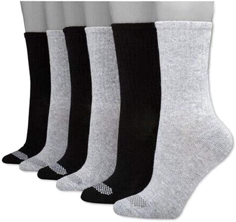 Hanes Womens Crew Socks 6 Pack Breathable Comfort Toe Cushioned Heel And Toe