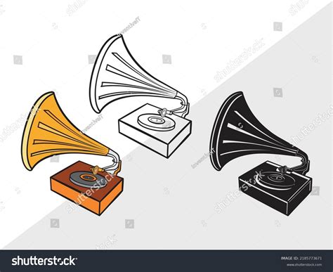 Phonograph Clipart Svg Printable Vector Illustration Stock Vector