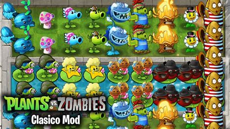 Plants Vs Zombies Pak Clasico Mod Many Retextured Plants And Game