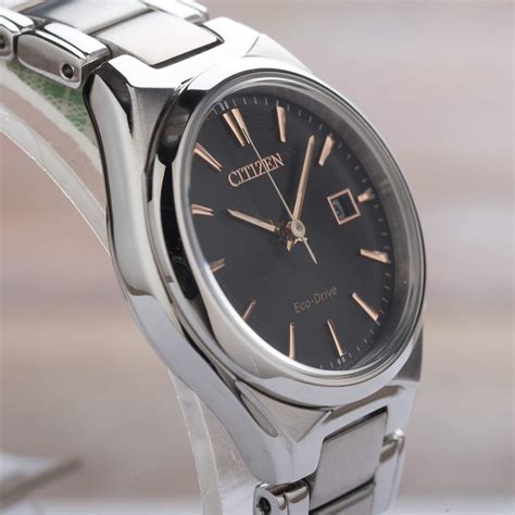 Citizen Eco Drive Dress Ladies Grey Dial Date Stainless Steel Ew1970