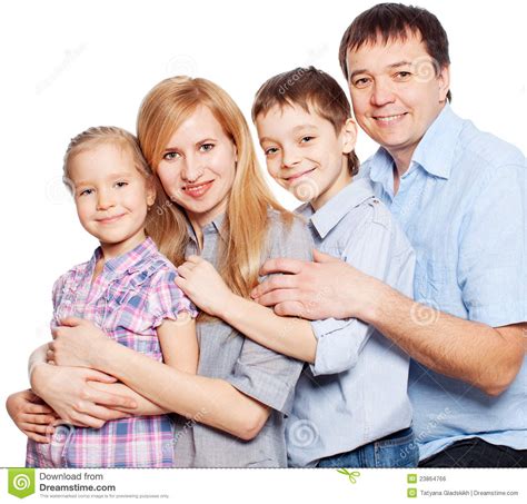 Photography of twins and parents. Happy Family On White Royalty Free Stock Image - Image ...