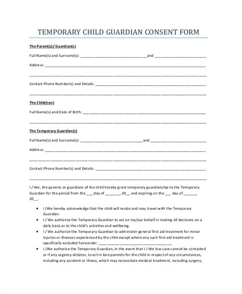 Free 8 Sample Guardianship Forms In Pdf Ms Word