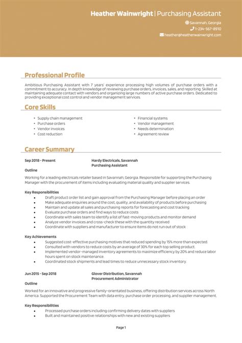 Purchasing Assistant Resume Example Guide Land A Top Job