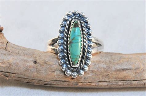 Bell Trading Post Sterling Silver Turquoise Ring Size 6 1 2 Etsy
