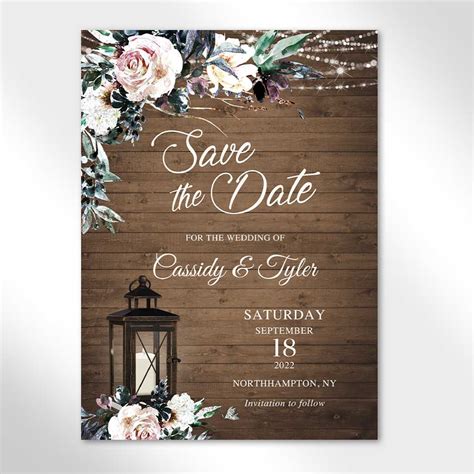 Invitations And Announcements Blue Flowers Save The Date Postcard Rustic