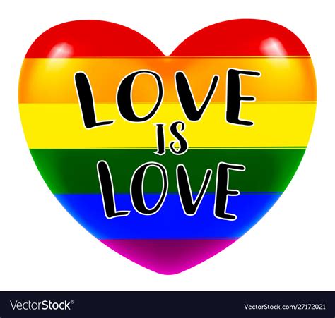 Lgbt Love Is Love Heart On White Background Vector Image