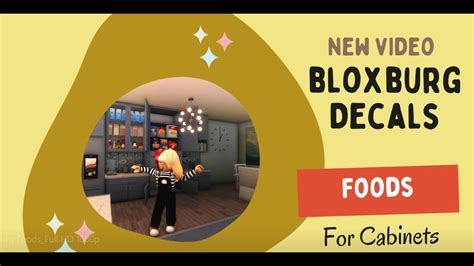 Bloxburg Decal Codes For Foods Youtube