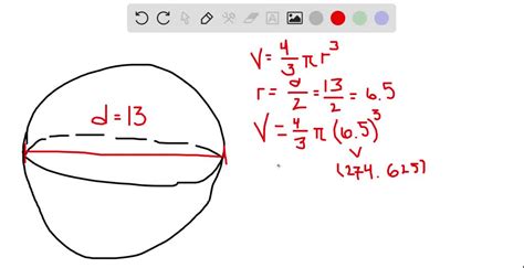 Solvedfind The Volume Of A Sphere Given The Radius Or Diameter Round