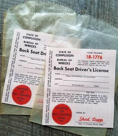 Two 1960s Back Seat Drivers License Bureau Of Etsy