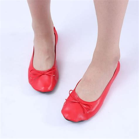 Fzm Women Shoes Women Foldable Portable Travel Ballet Flat Roll Slipper