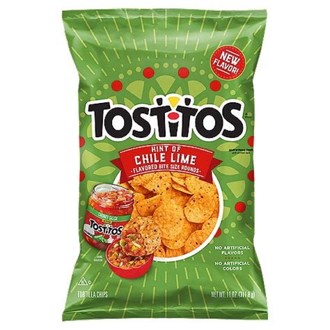 tostitos hint of chile lime flavored bite size rounds tortilla chips 11 oz shoprite
