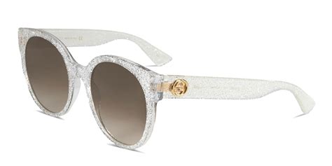 Gucci Gg0035s Silver Glitter Prescription Sunglasses