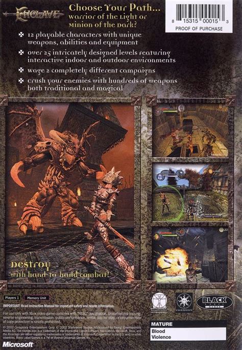 Enclave 2002 Xbox Box Cover Art Mobygames