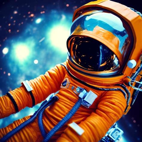 Orange Astronaut In Outer Space Openart