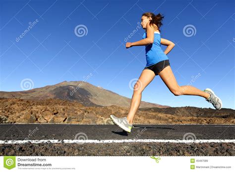 Sprinting Running Woman Female Runner Training Stock Image Image Of