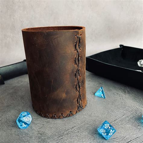 Leather Dice Cup Dice Shaker Dungeon Master T For Man Etsy