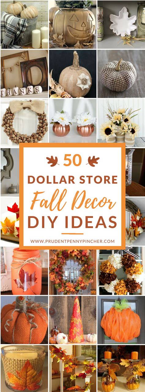 Here are 35 dollar store home decor ideas to inspire you right away! 50 Dollar Store Fall Decor DIY Ideas - Prudent Penny Pincher