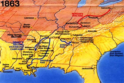 American Civil War All States Map Of Battles