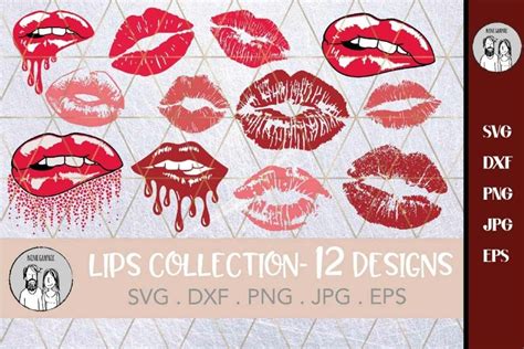 Lips Bundle Svg Dripping Lips Svg Png Dxf Cutting Files