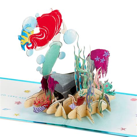 Disney The Little Mermaid Wishing You Happiness 3d Pop Up Card