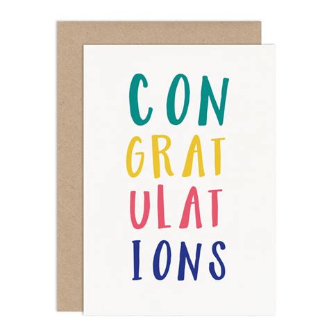 Typographic Congratulations Card