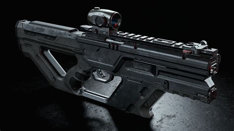 Futuristic Assault Rifle Concept Art